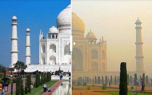 Pollution affected Tajmahal