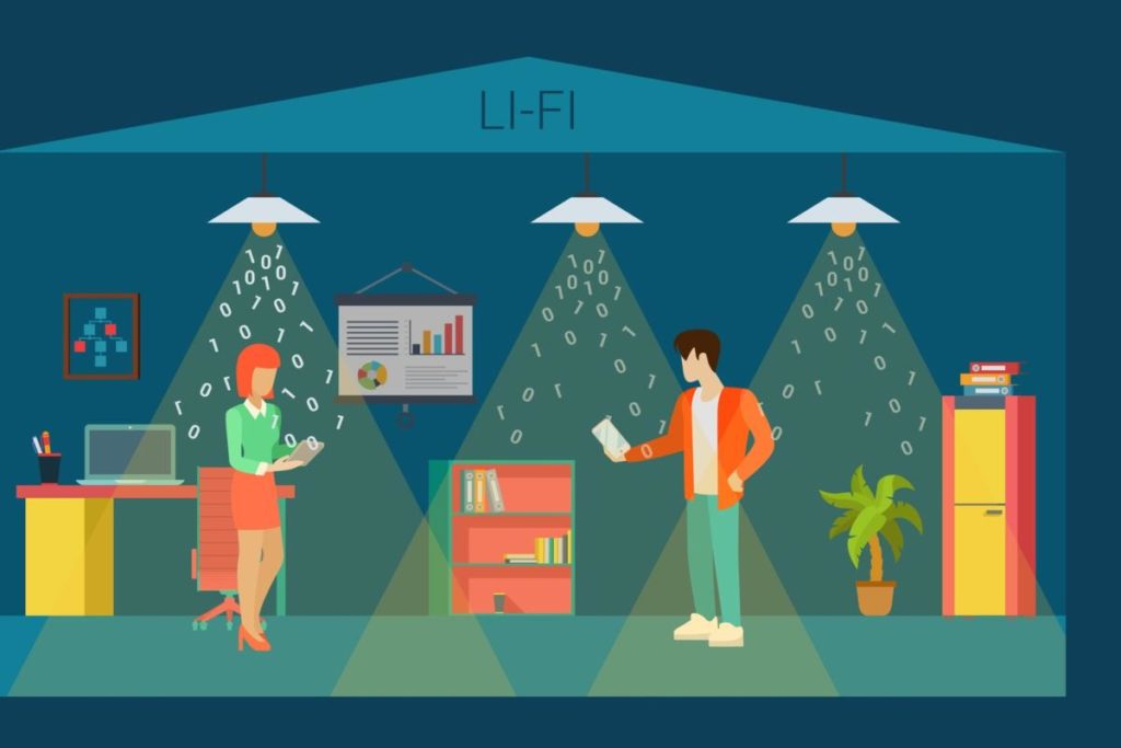 Persons access data using Li-Fi technology