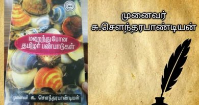 மறைந்துபோன தமிழர் பண்பாடுகள் - முனைவர் சு